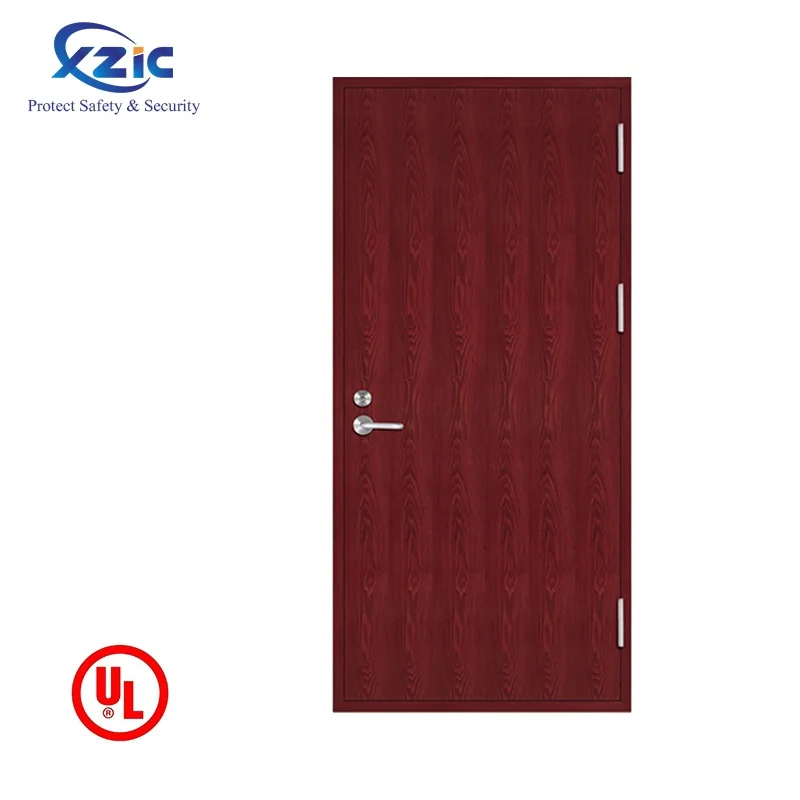 ul listed 20 minutes natural veneer finished solid core flush wooden fire rated door