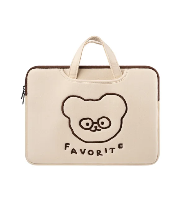 Japanese and Korean computer bag cute cartoon embroidery 13.3 inch 14 inch 15.6 inch  laptop bag for women