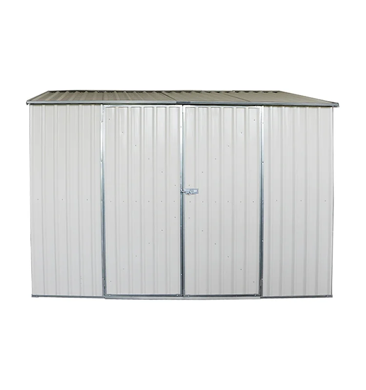 SUE 14 x11Widely used and popular style flat roof metal outdoor garden garages motorcycle shed for