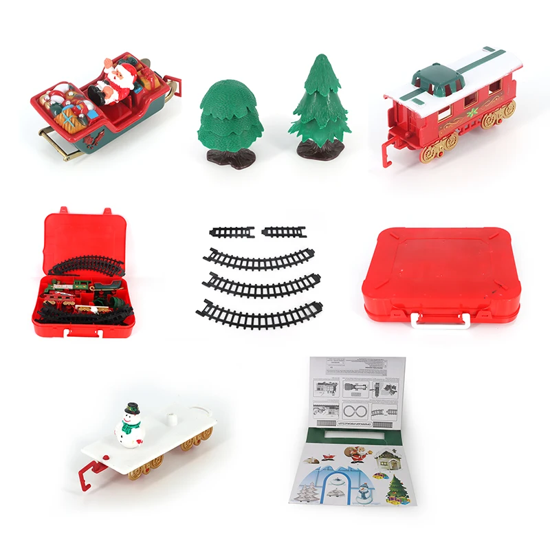Christmas Electric Train Car Toy Set Christmas Gifts Assembly Slot Toys With Music And Light