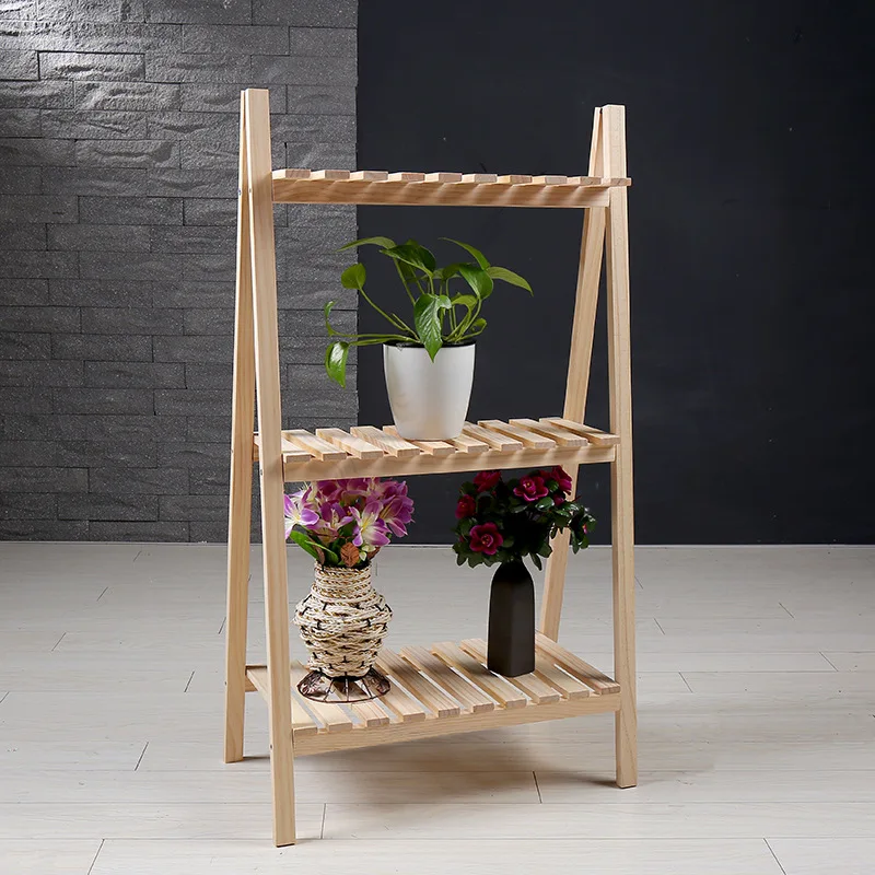 3-ярусная деревянная стойка для цветов