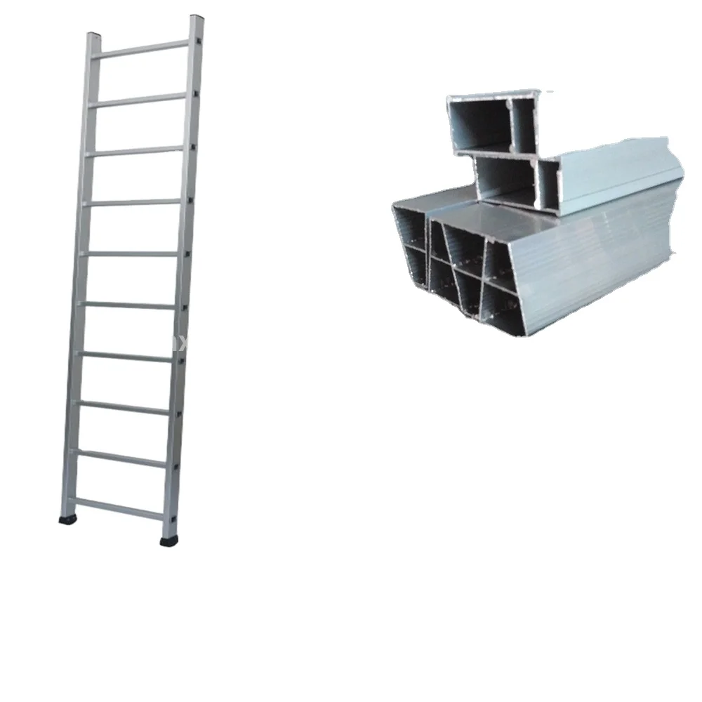 ADTO 6m 5m 4m 3m 2m Square Pipe Straight Aluminum Step Ladder with Custom Logo