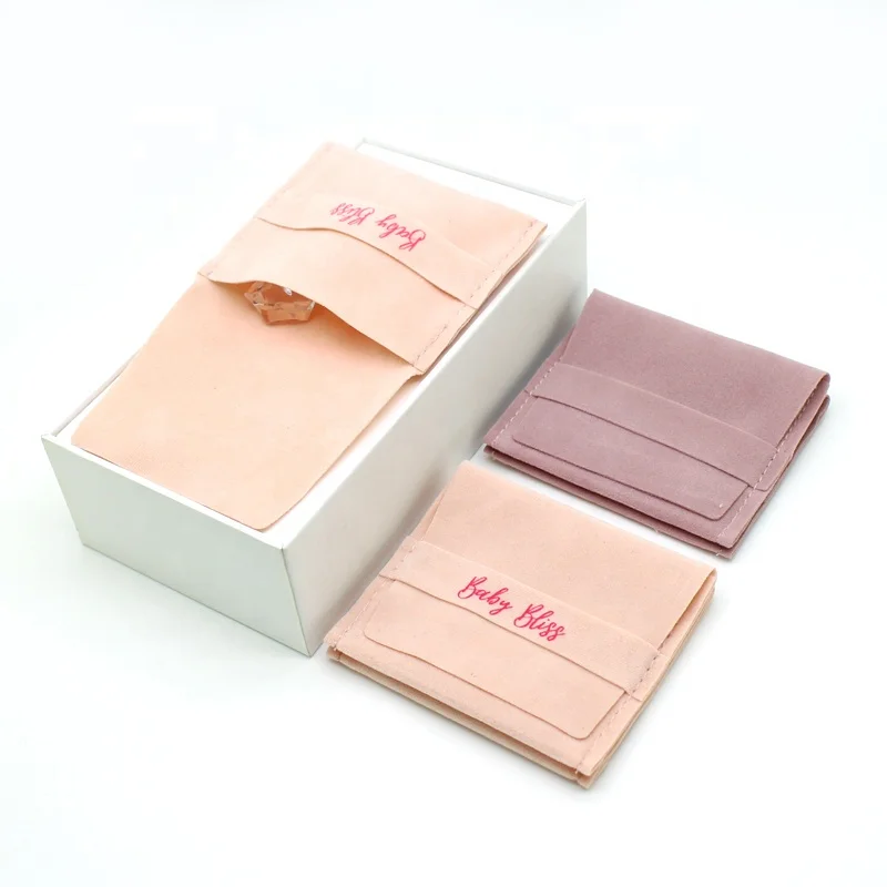 Jewelry Packaging Envelope Bags Velvet Flap Pouch bag Custom Mailing Pouch for Gift Packing