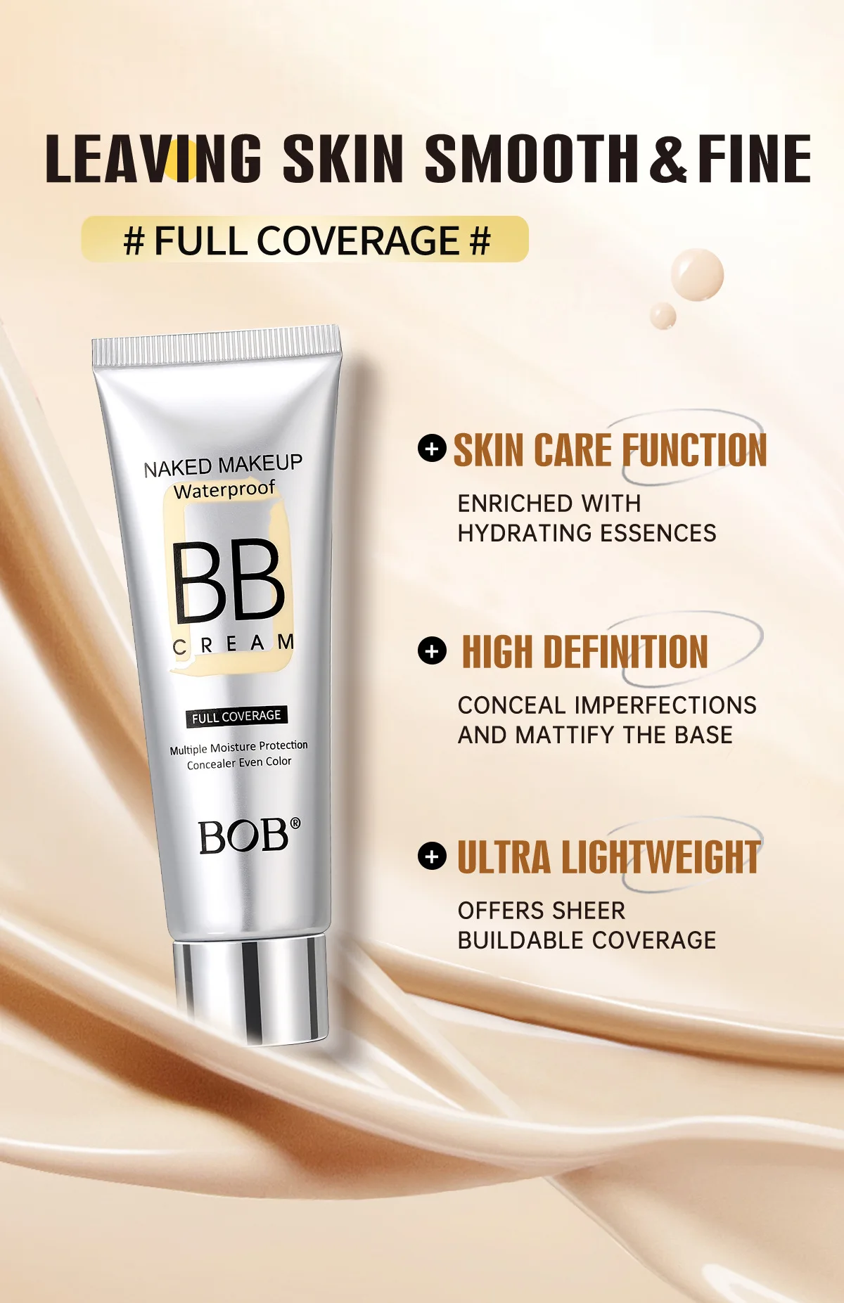 China Matte BB cream Liquid Foundation Base Original Private Label BB CC Creams Face Makeup Whitening Moisturizing Facial Cream