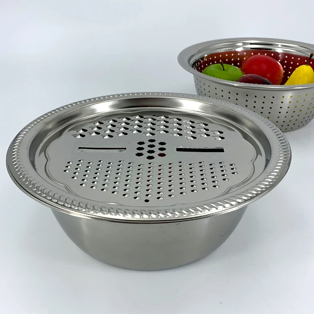 Stainless steel carrot grater set with rice sieve grater plate