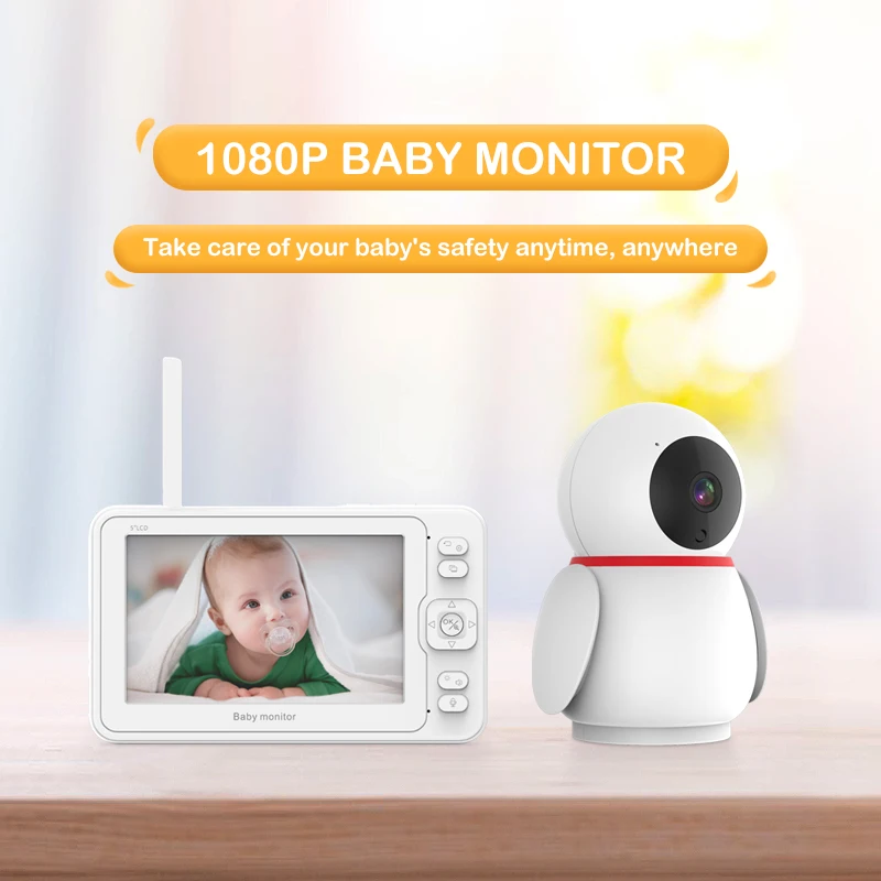 JideTech 1080P 5 Inch Security Cameras With Monitor Wireless WIFI Baby Monitor IP Surveillance Camera