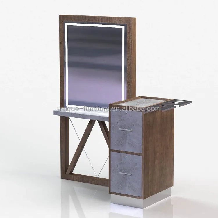 Fantastic salon station with mirror attractive barber mirror station double sided hair salon mirror station with led light