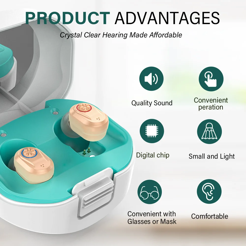Cheap Rechargeable ITC Hearing Aid with Good Quality Noise Reduction