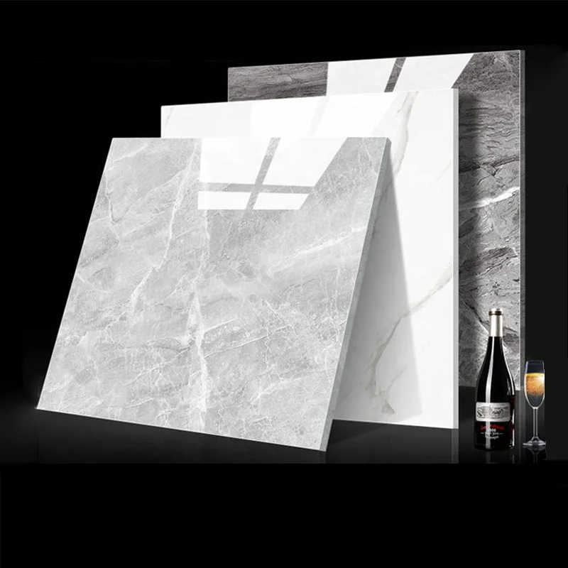 BOTON STONE Factory Cheap Chinese White Polished Ceramic Marbles Stone Flooring Designs Bathroom Tiles