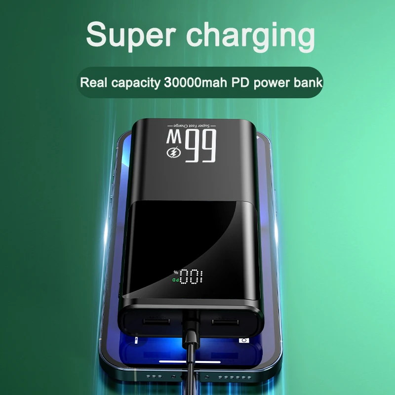 PD batterie 30000mah quick charge power bank 66w