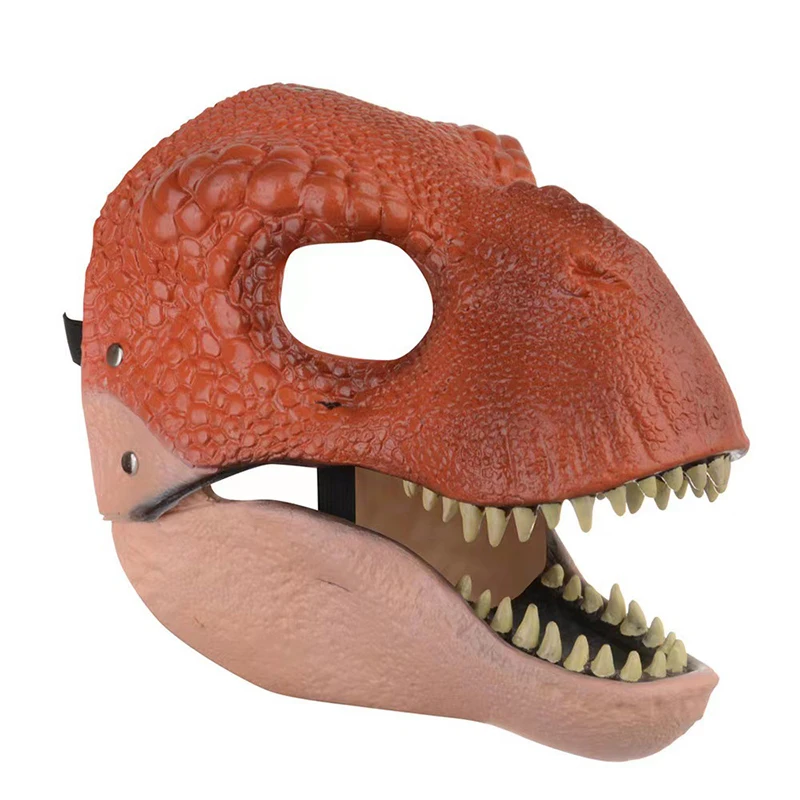 Horror Dinosaur Headgear Dragon Lifelike Dinosaur Mask Halloween Party Cosplay Open Mouth Latex Scared Mask Gifts