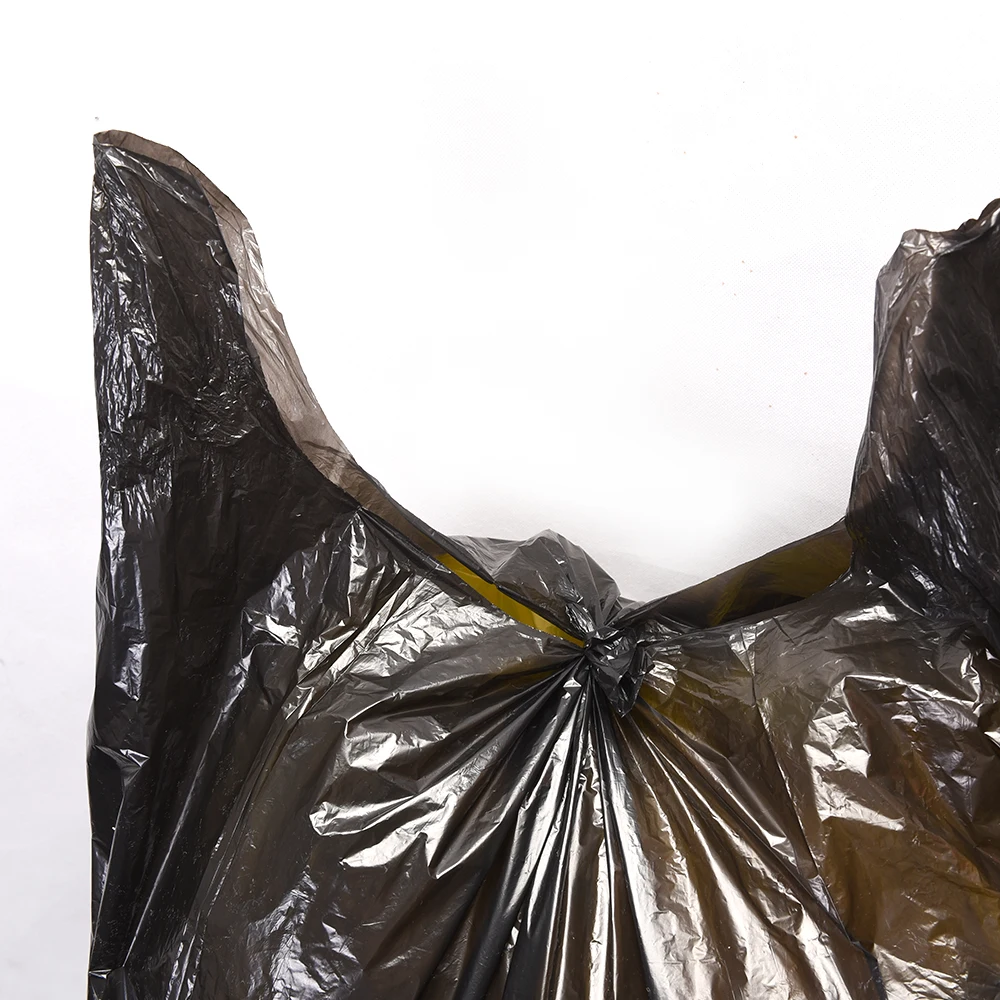 Factory directly cheap plastic HDPE/LDPE flap tie trash garbage bag