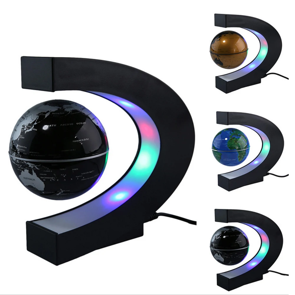 18cm 4 color LED lights Magnetic Levitation Floating Globe