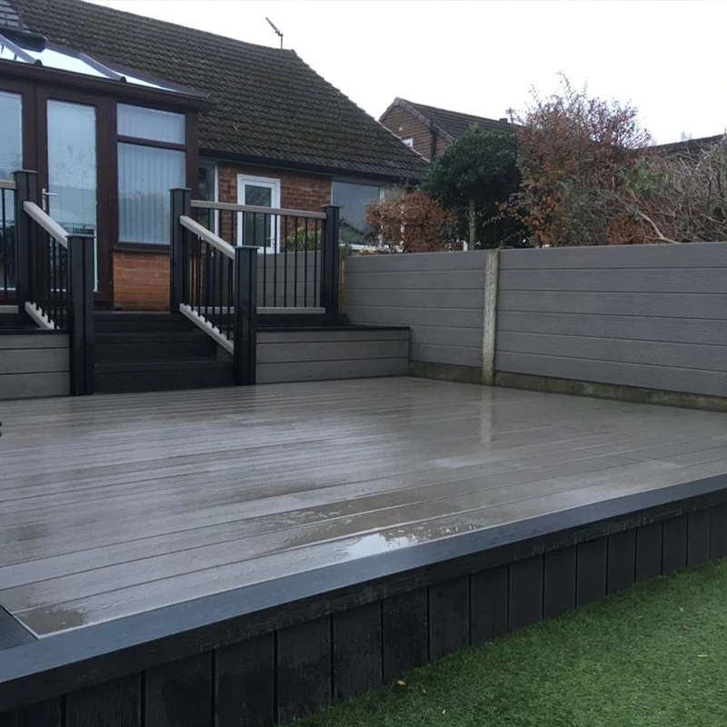 
Weather resistant swimming pool low maintenance waterproof anti-aging plastic wood texture WPC composite fence board 