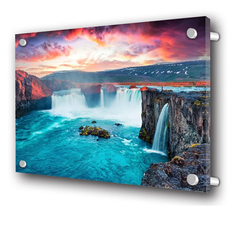 high clear acrylic print UV print wall art hotel room no custom display outdoor acrylic sign