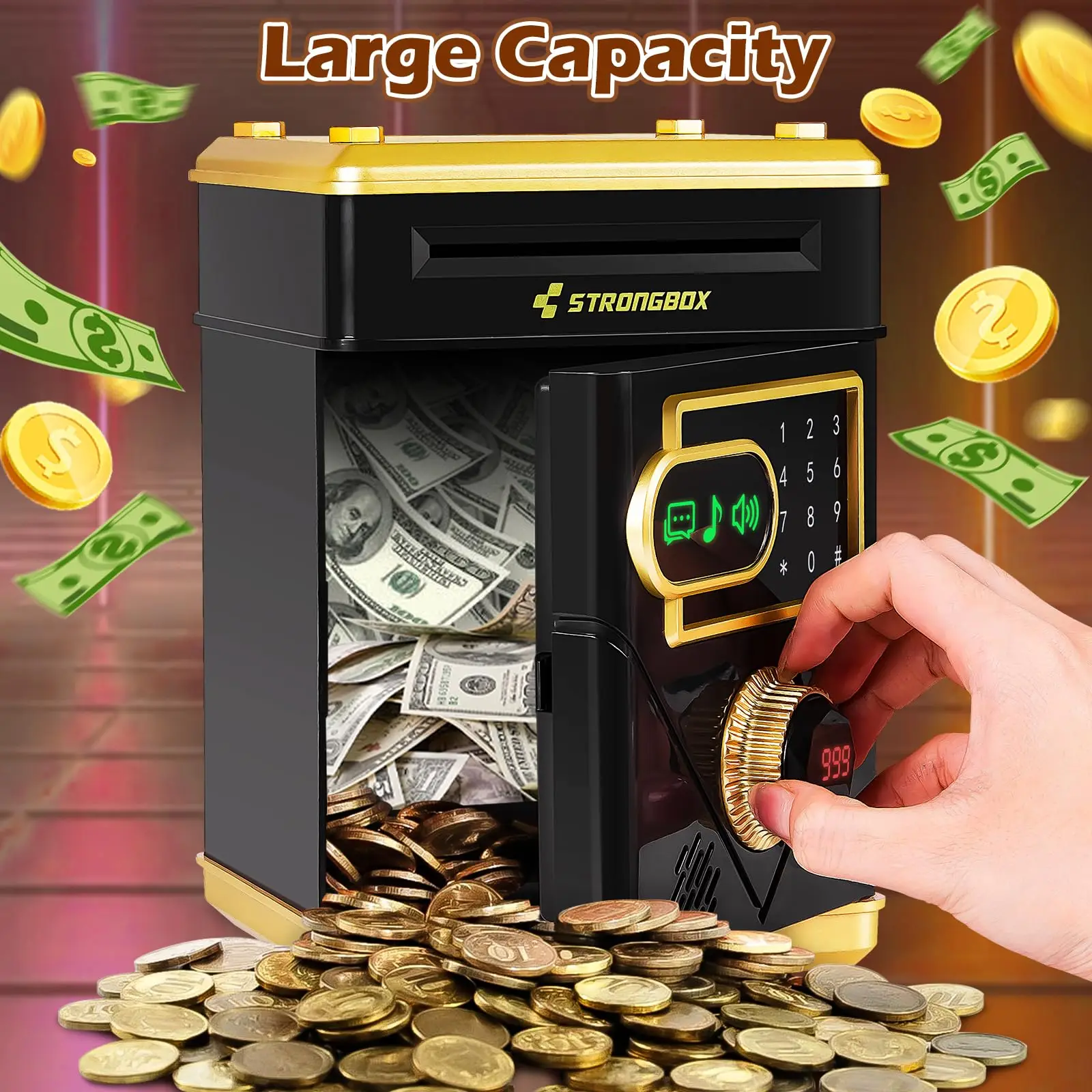Multifunctional Custom Personalized Kids Password Protection Money Bank Music Electric Indoor Home Play Piggy Banks For Children