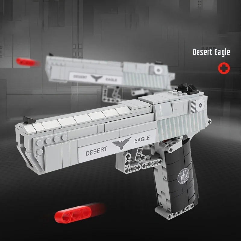 528PCS Pistol Model Kit Toy Gun Building Blocks Set Educational Kids Gift Outdoor Games Suitable For Boys Over 14 Years Old
