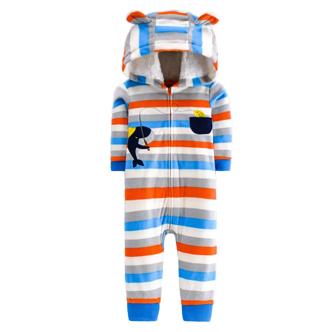 Knitted winter toddler girl clothing wholesale infant clothes long sleeves hoodie jumpsuit