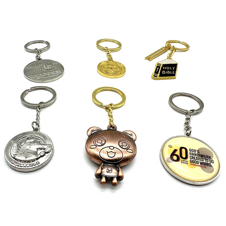 YYX Personalized Custom High Quality Design Cartoon Metal Enamel Domed Badge Keychain 3D Zinc Alloy Metal Craft Keychain