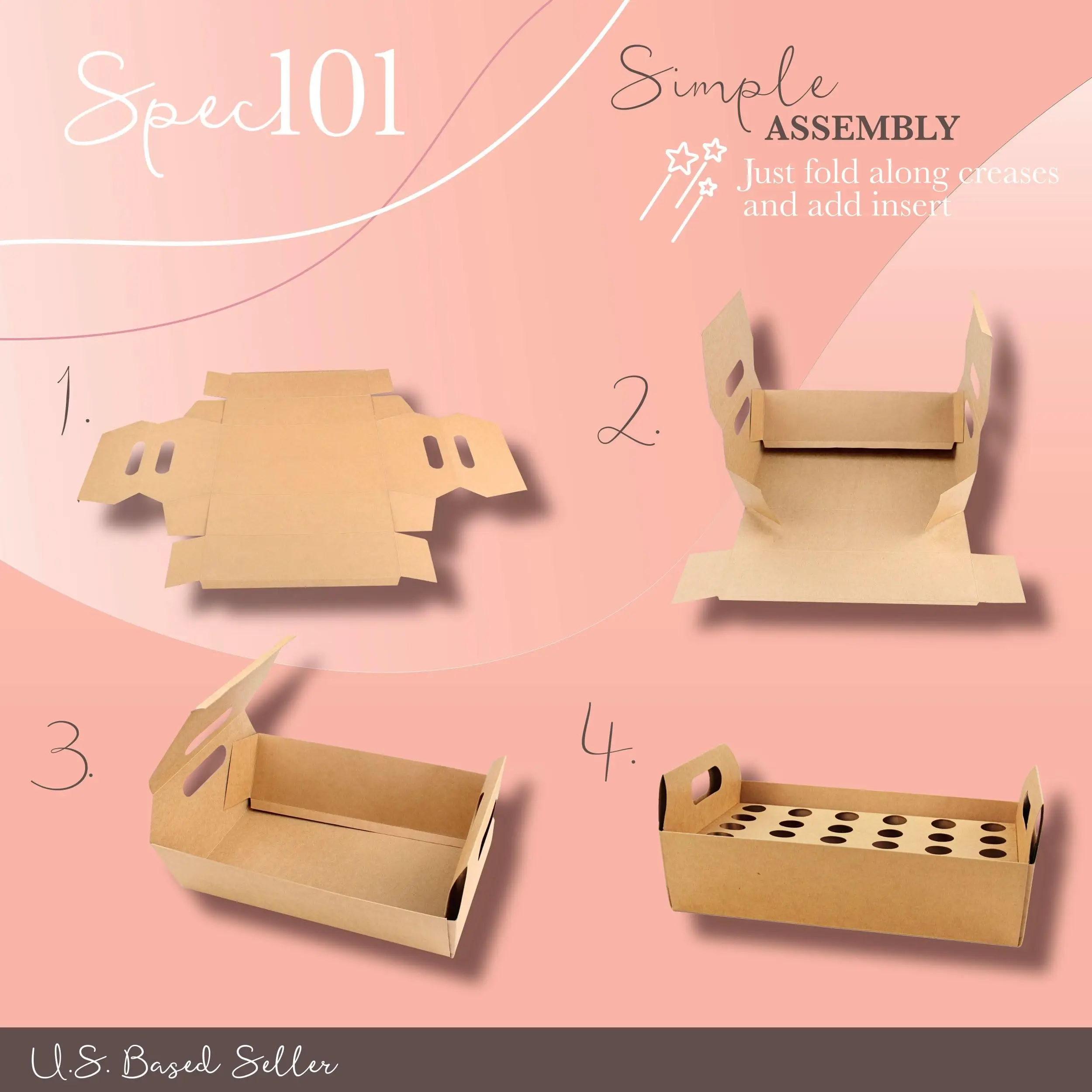 Wholesale Custom Logo Brown Wedding Party Gift Flower Confetti Cone Stand Tray Paper Box with Portable Handle