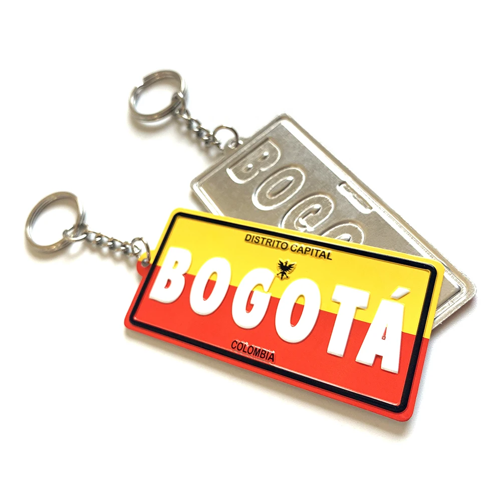 Factory Making Supply Luxury 3D aluminum Alloy Metal Custom Souvenir Car License Plate Matel Keyring Keychain