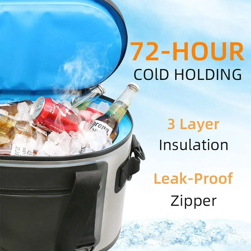 TPU Material Water Proof Picnic Built-in NBR Foam Insulated Cooler Storage Bag Multi-functional Camping Outdoor 20L Cub Food