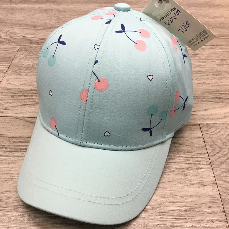 Promotional custom logo sport cap hat plain caps kids baseball hats with animals children brim hat