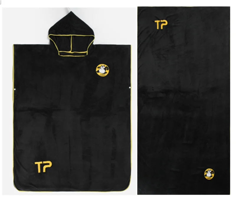 Adults Hooded Poncho Towel Beach Surf Poncho Super Absorbent Wetsuit Changing Towel with Hood for Adults Changing Poncho