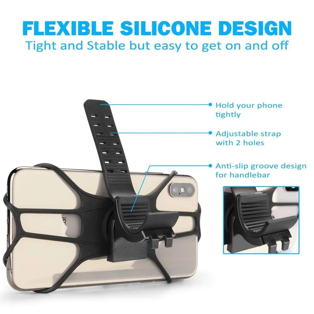 Hot Zone Cycling Outdoor 360 Degree Rotation Bicycle Handlebar Bag Silicone Bike Phone Holder