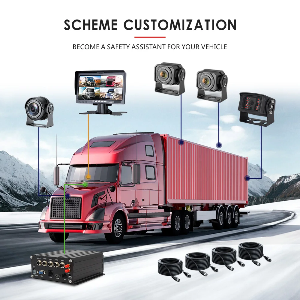 Loop Recording Gps Cloud 4 In1 Dvr 6 Canali Telecamere Mdvr 4ch Wifi 4 Channel Car Security System Dvr for Trucks