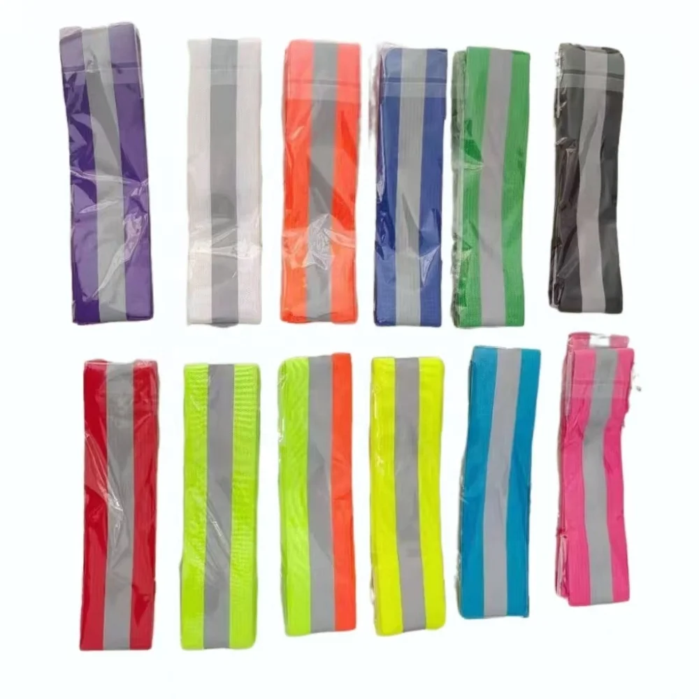 High Visibility Adjustable Reflective Ankle Band Elastic Wristband Armband For Running
