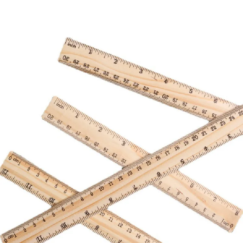 Top  Sales  Customized  pine beech wood ruler Students learning stationery ruler office stationery