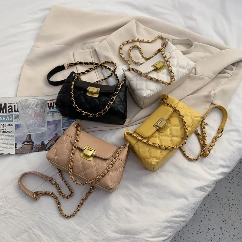 
Amazon trending products lovely Girl candy color shoulder women mini chain crossbody messenger bag 