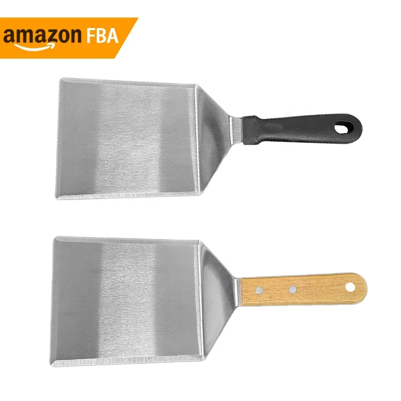 New Product Ideas 2024 Commercial Stainless Steel Metal Griddle Hamburger Turner Scraper Pancake Flipper