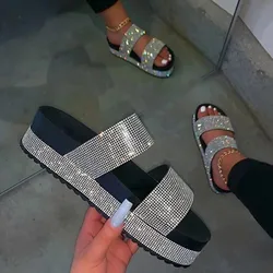 2022 latest model rhinestone sandals for women outdoor fashion non-slip sandals