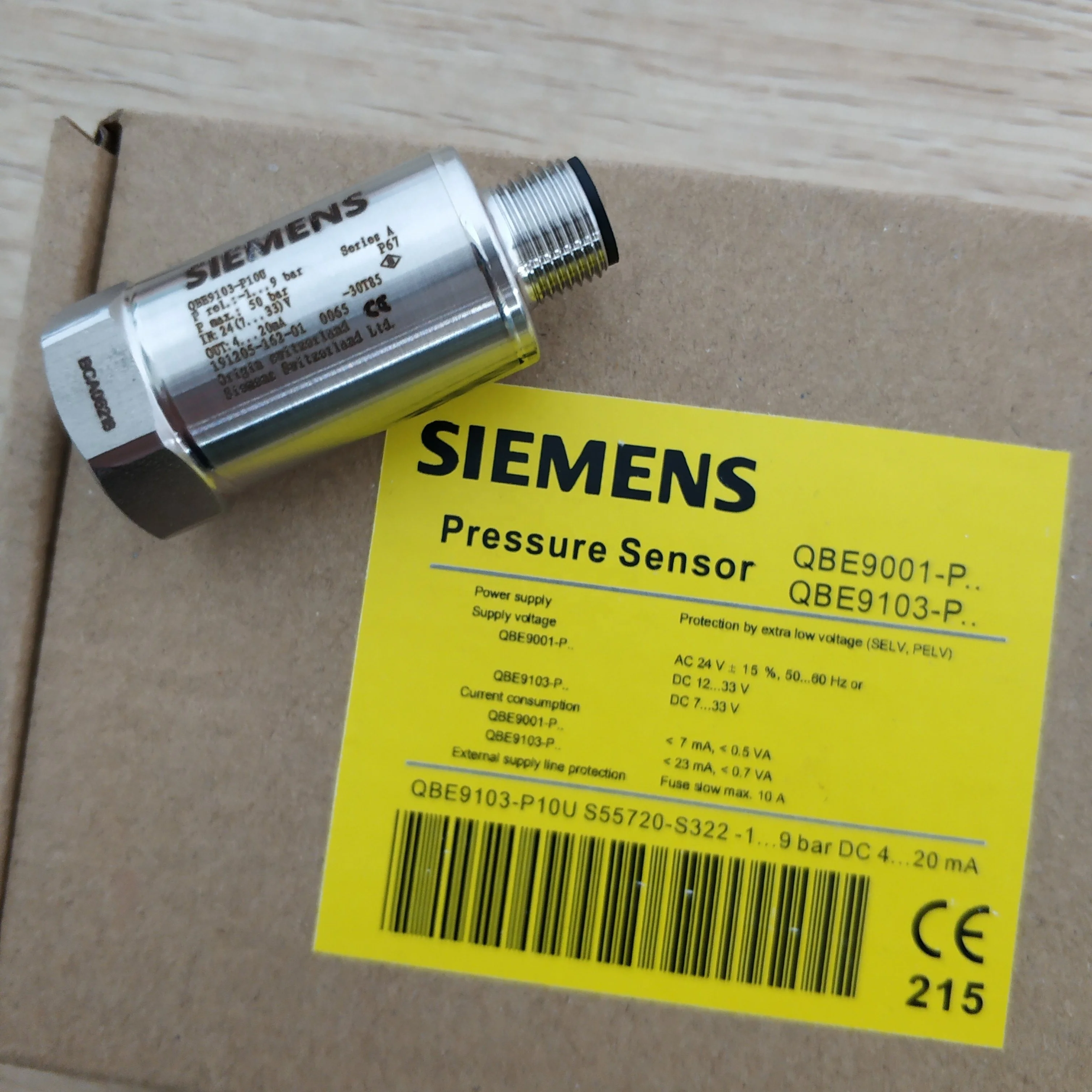 Siemens Датчик давления QBE9103-P10U 1-9bar DC4-20mA и QBE9103-P30U