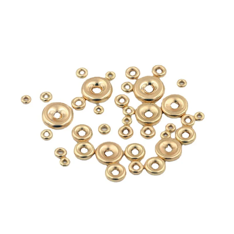 14K Gold Filled Jewelry loose beads Flat Round Gold Spacer Beads for Jewelry Making