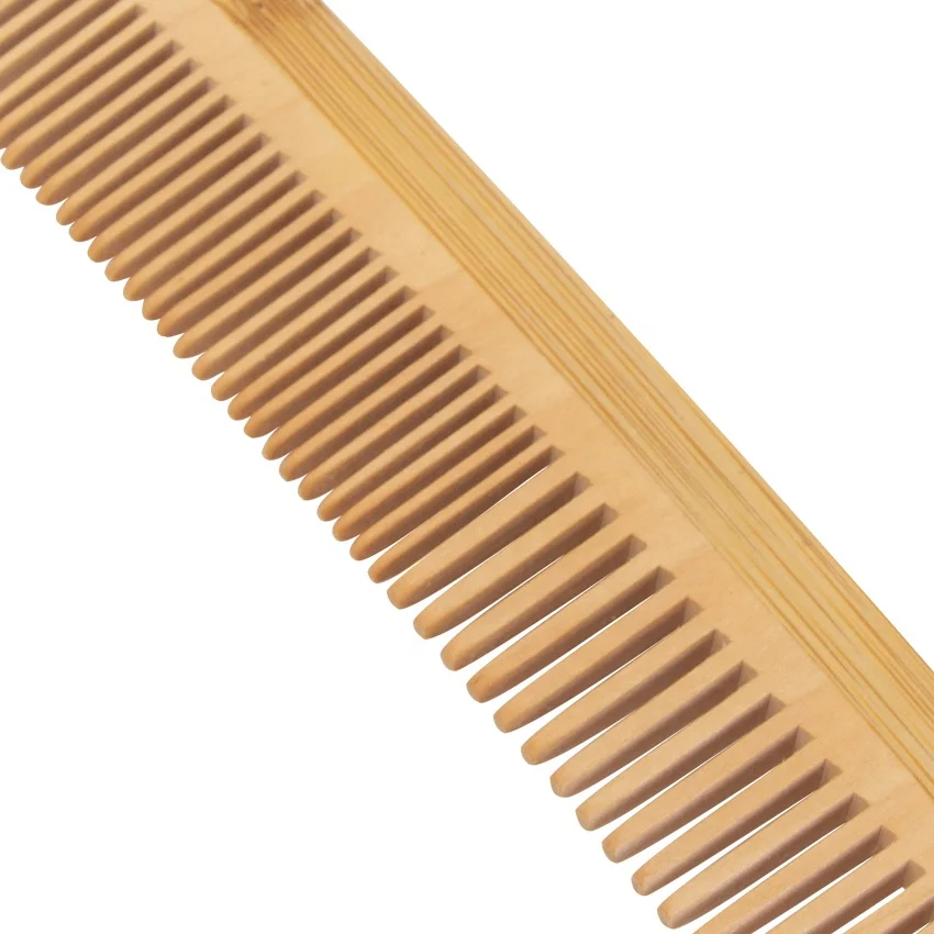 Custom Double Wide Tooth Bamboo Comb Home Hotel Salon Natural Hair Comb