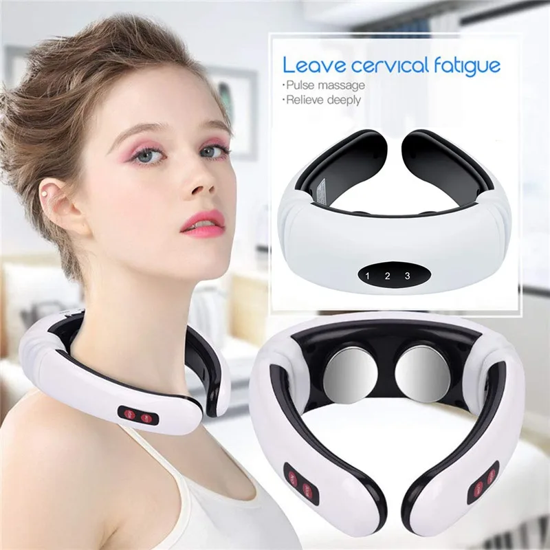 shenzhen 6 electric head massager 3D ems massage neck device electric pulse neck massager for pain relief