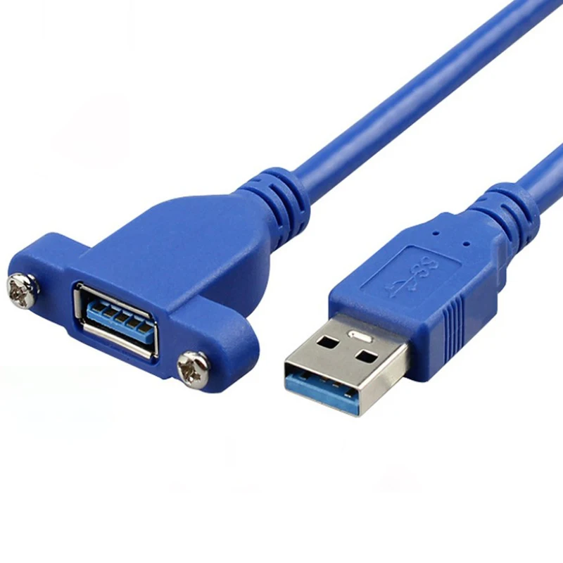 USB 3.1 Type A Gen 1 USB to Type A Cable Wall Mounted Blue Color USB A Female to USB A Male