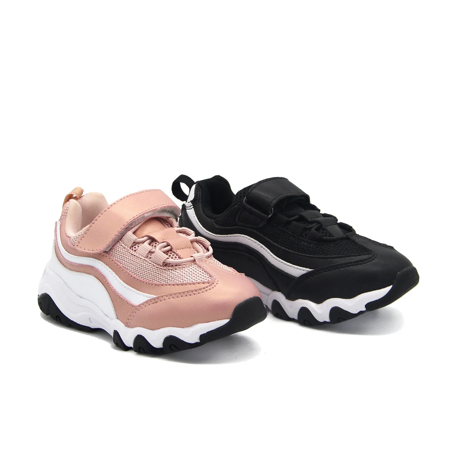 Light Weight Leather Snow Shoe Winter Black Shoes for Kids Boys