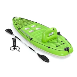 Bestway 65097 Single Seat Koracle  X1 Kayak Inflatable Fishing Canoe Set with carry bag, paddle