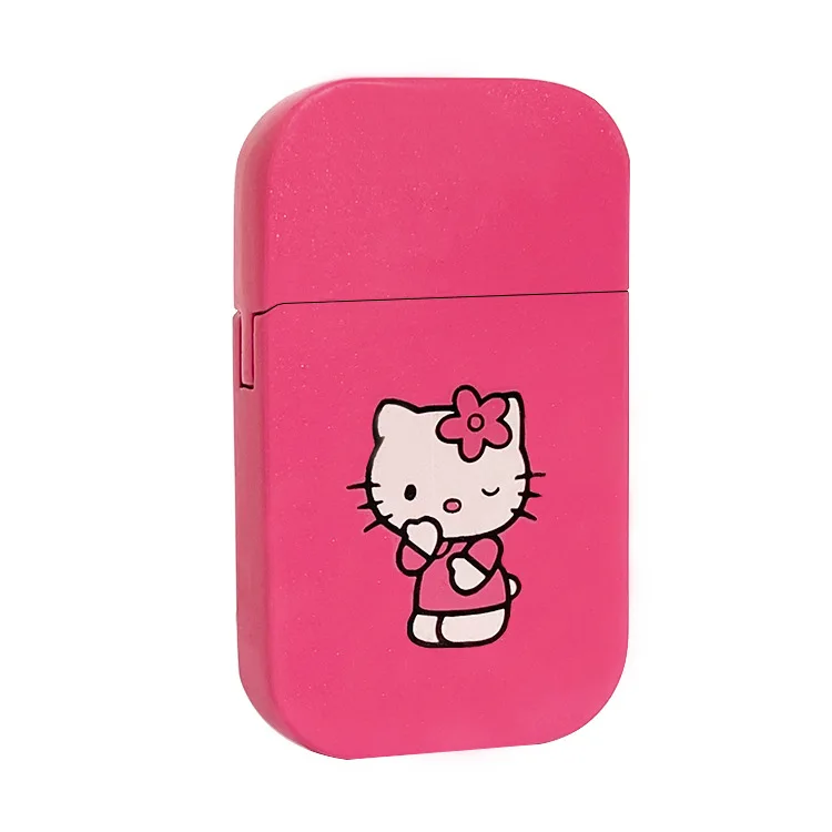 Оптовая продажа розовая Зажигалка Hello Kitty ветрозащитная зажигалка с розовым пламенем подарок для