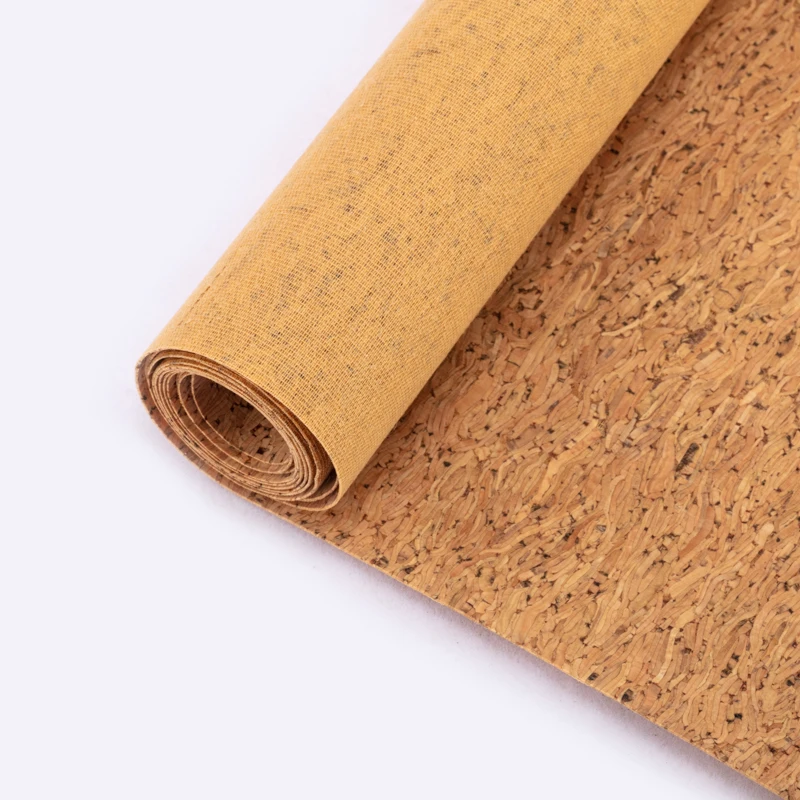 
Natural Bags Shoes Making Material Waves Cork Fabric with TC Cloth Backing 
