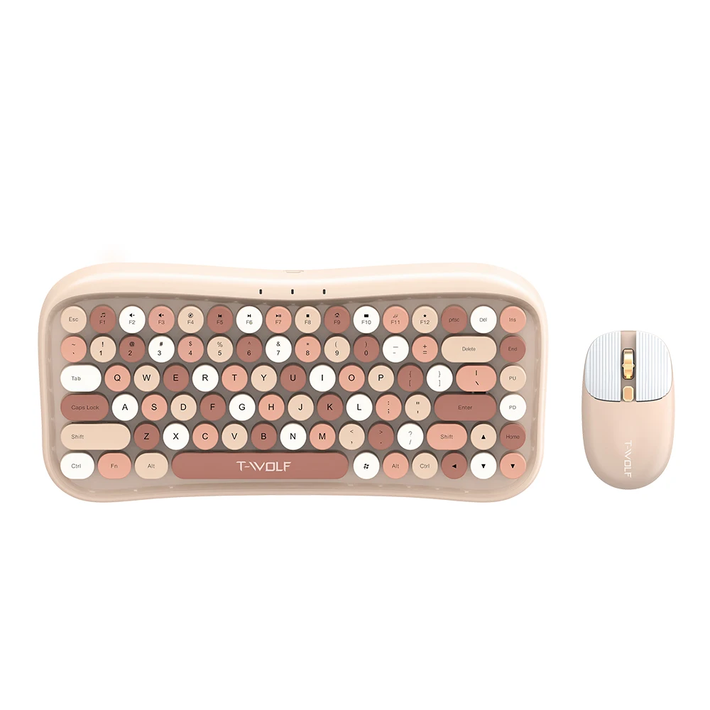 New product TF660 Mixed Color Wireless Bluetooth Dual-mode Keyboard Portable Mouse Keyboard Business for Desktop Laptop