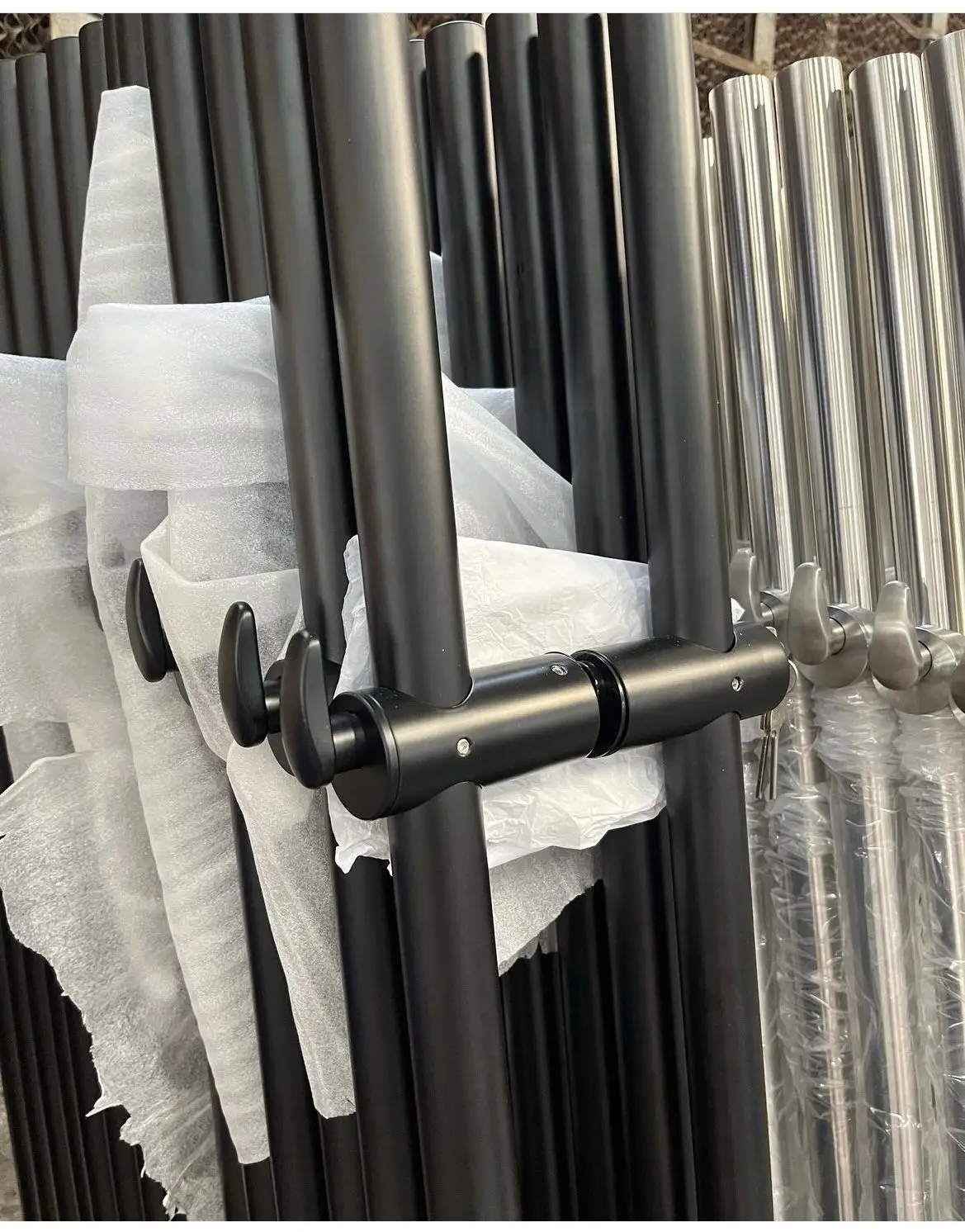 HDSAFE 304 stainless steel glass door lock handle sliding interior door handles with lock entrance glass door black pull handle