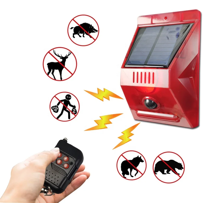 High quality Wireless remote control LED Solar RF Remote Alarm Outdoor Sound Light Siren Security Alarm System