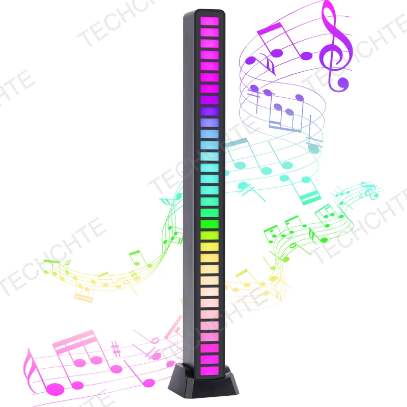 Автомобильная панель со звуковой активацией, лампа для ритма и музыки, цифровой светодиодный эквалайзер, автомобильные наклейки, подсветка Rgb, голосовое управление, ритмический свет