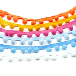 Красочные помпоны кружева смешанных цветов бахрома для одежды, шарики Помпона из хлопка