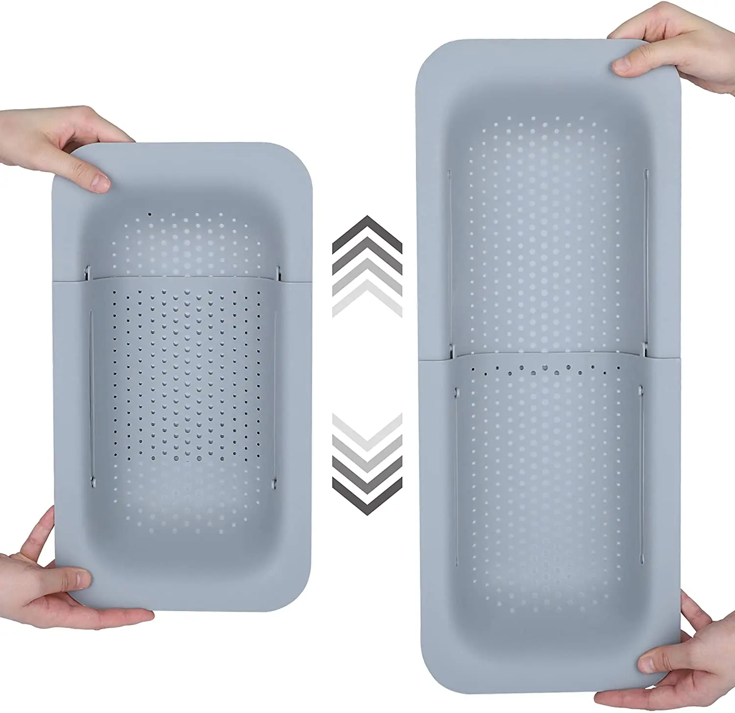 Over the Sink Extendable Colander Strainer Basket For Wash Vegetables and Fruits